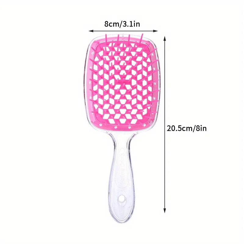 2pcs/set Detangling Hair Brush - Anti-Static Scalp Massaging Hollow Out Design Easy Detangling Wet or Dry Use DIY StylingTools
