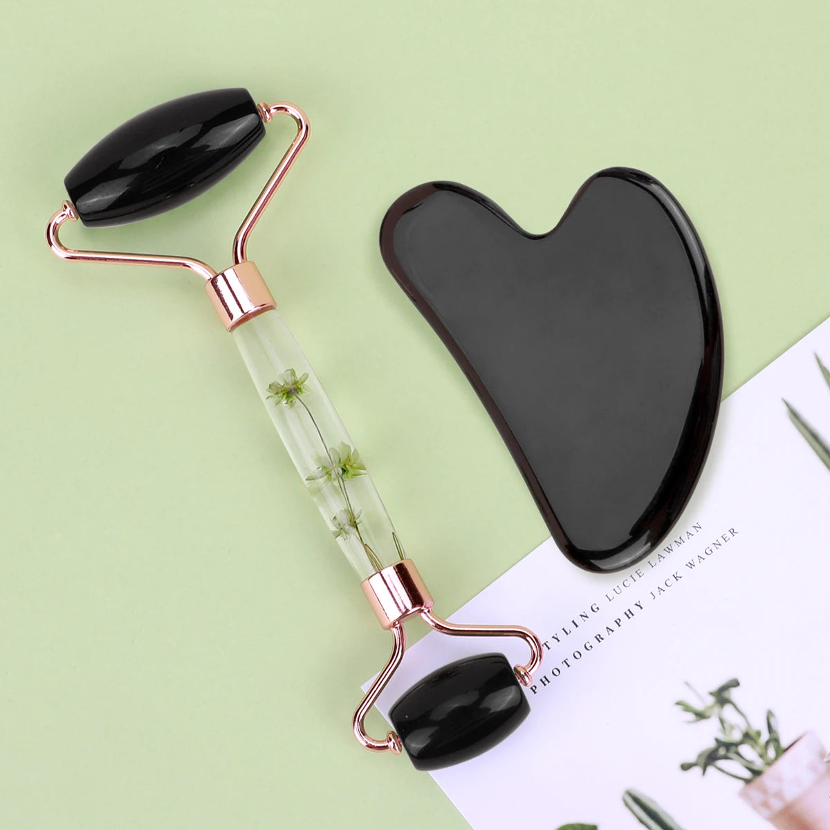 Gua Sha&Jade Roller Set Natural Jade Massager For Face Neck Body Care Beauty Health Skin Care Tools Facial Slim Lift Scraping