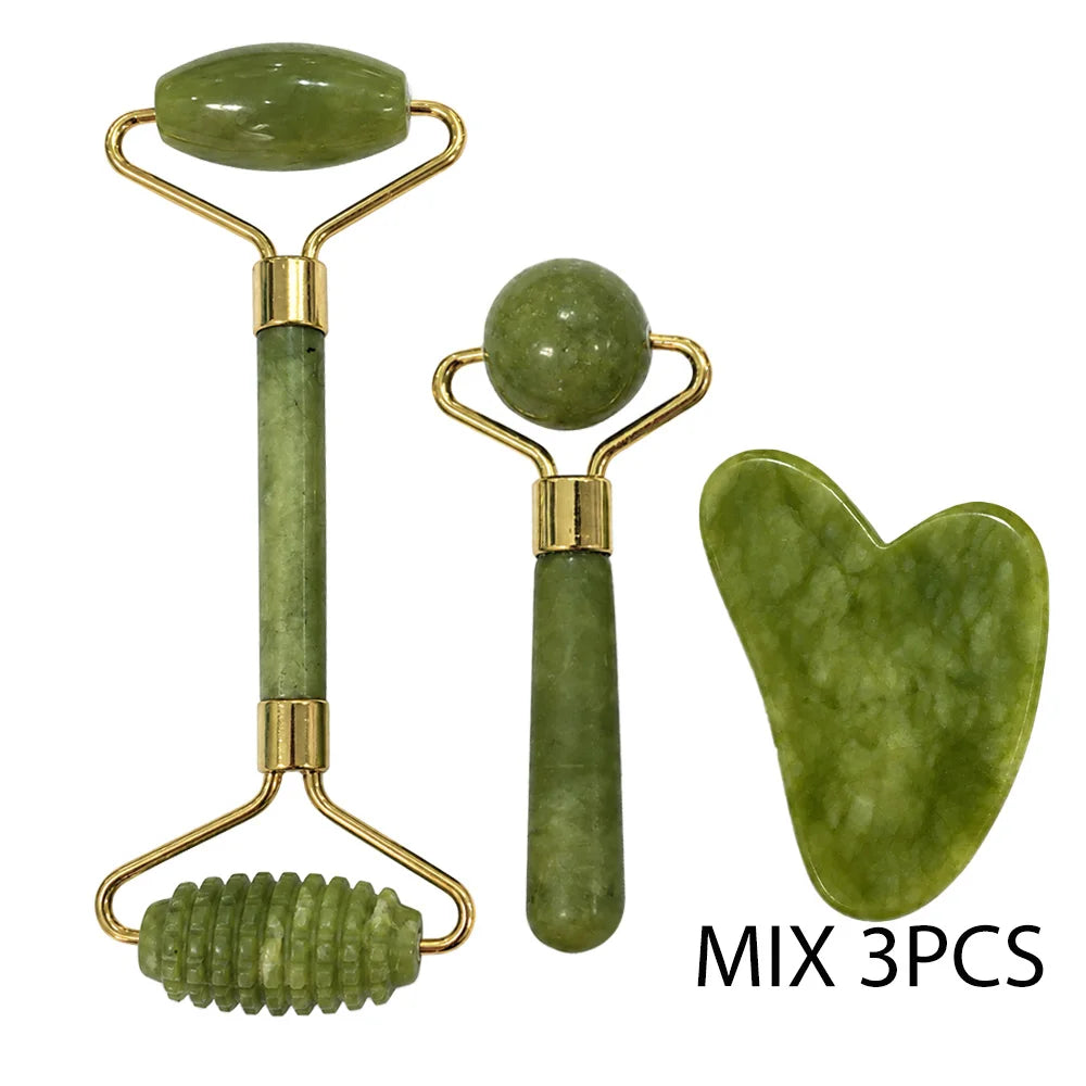 3pcs Gua Sha Jade Stone Gua Sha Massage Tool Guasha Tool For Face and Body Skin Massage Eye Skin Care Tools For SPA Beauty
