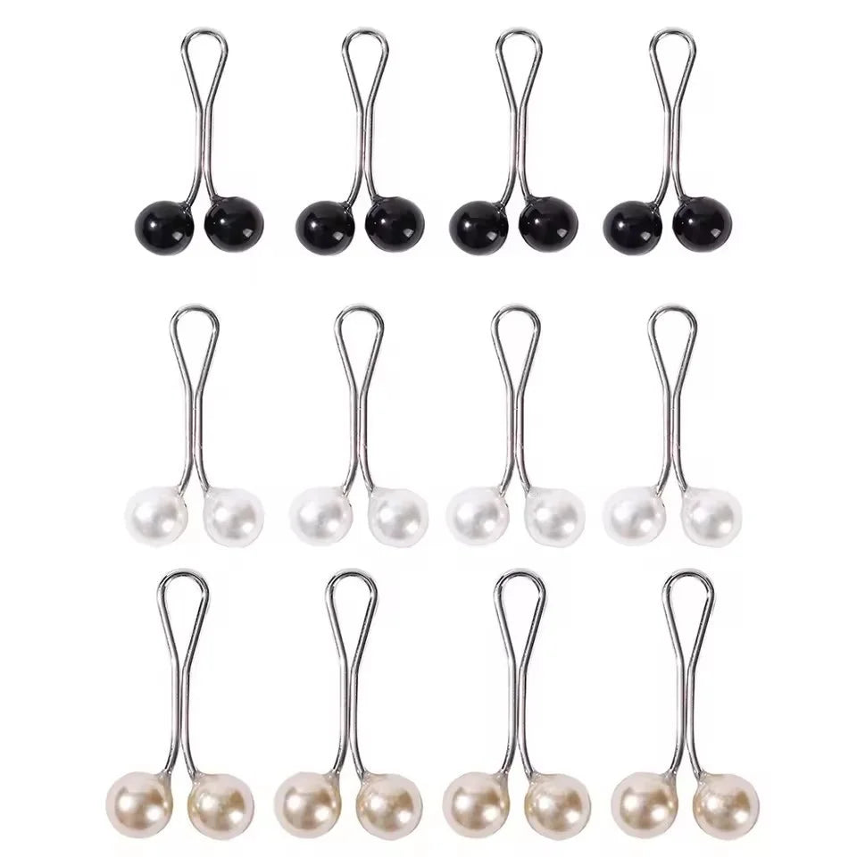 12pcs Women Hijab Pins Clips Set Cute Scarf Clip Pearl Brooch Pins, Headscarf Shawl Scarf Muslim Hijab Scarf Clips Safety Pins