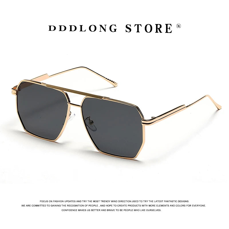 DDDLONG Retro Fashion Sunglasses Women Men Metal Sun Glasses Classic Vintage UV400 Outdoor D135