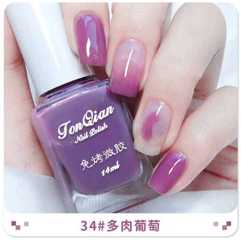 Nail Polish Female Lasting No Bake Can Not Peel Classic Show White Cherry Red Pearl White Transparent Nude Color