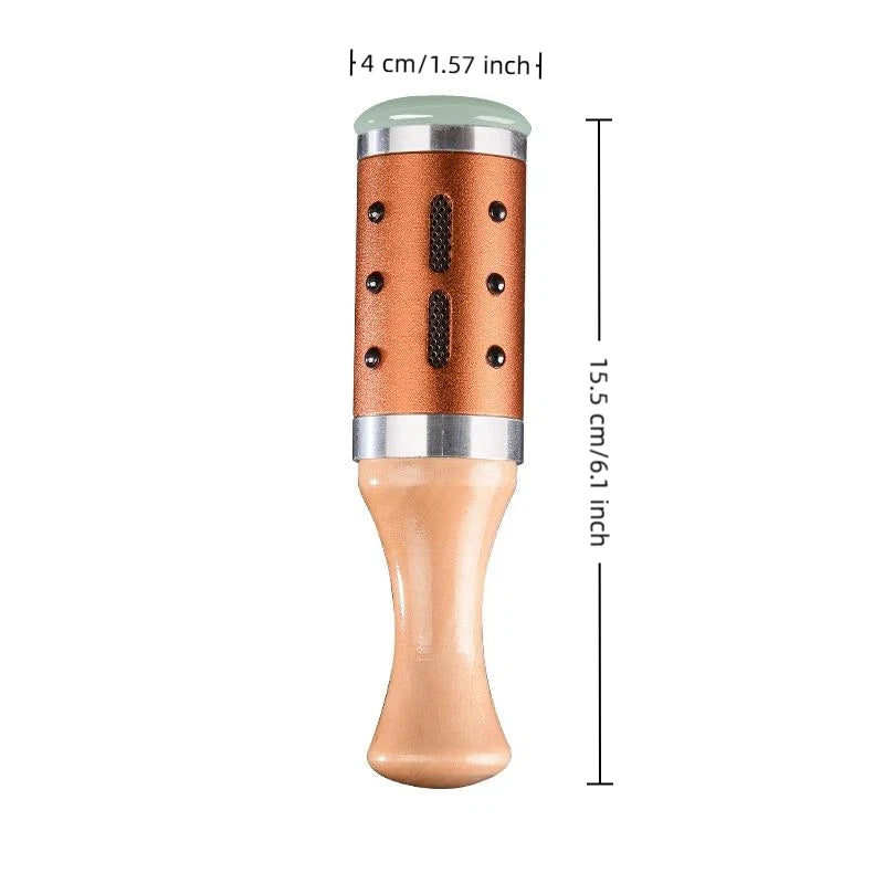 Jade Gua Sha Moxibustion Stick 360° Rotation Raised Point Massage Tool 1 Set for Facial Skin Care Body Stress Relief