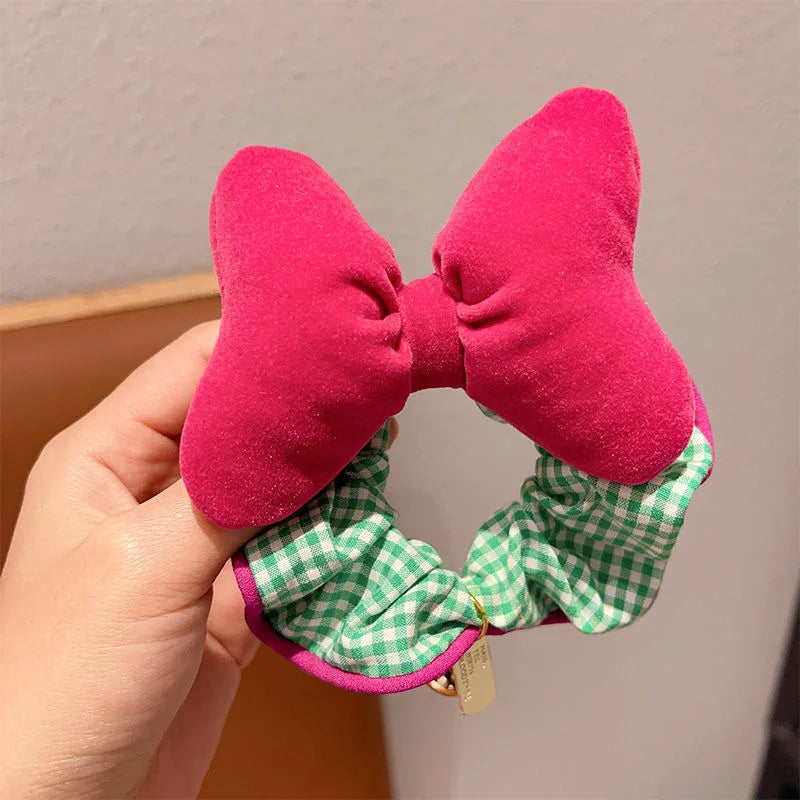 Women's Hair Scrunchies Bow Bells Cute girls Sweet Kawaii Hair Ties Fashionable Dopamine Verstaile Hair Accessories Children