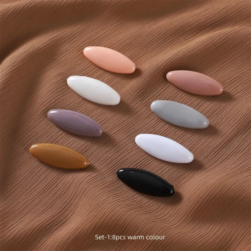 New 8pcs/set New Solid Color Plastic Brooch Needle Elegantly Scarf Accessory Safety Pin Fix Scarf Hijab Brooch