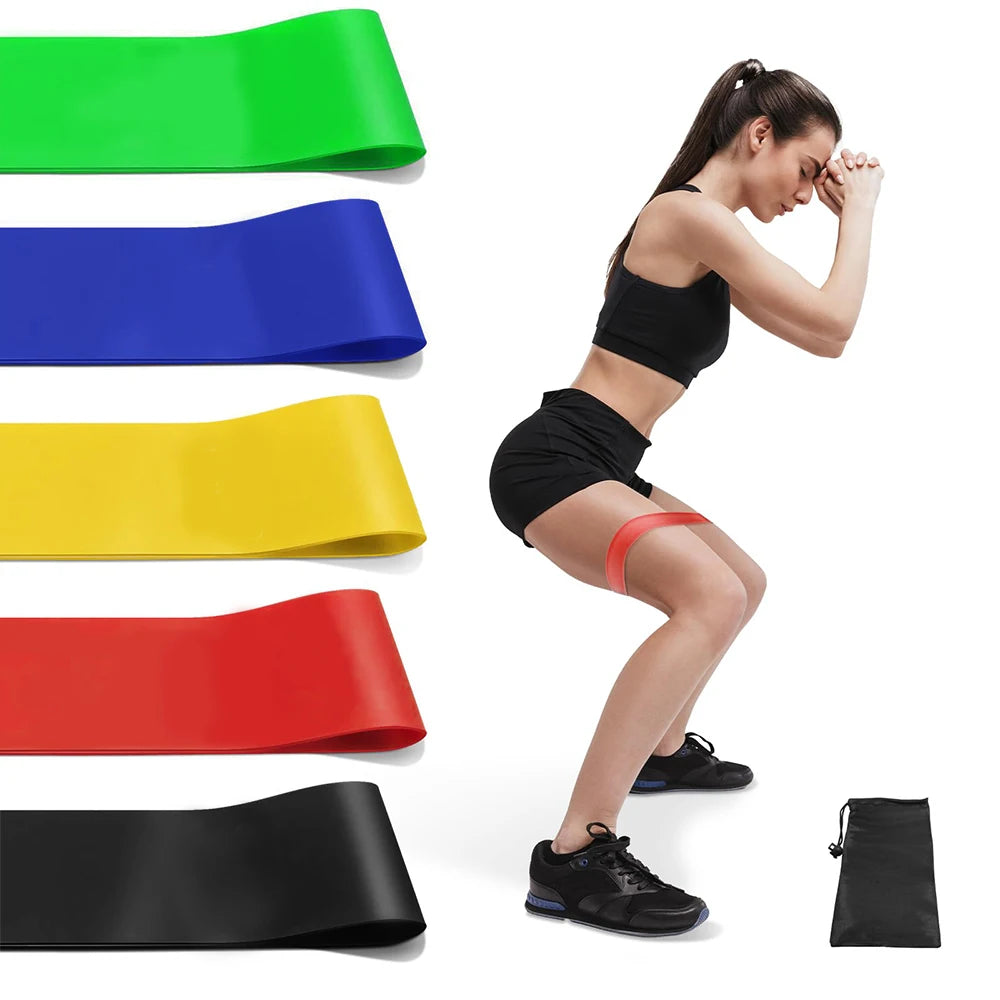 Resistance Bands for Working Out Elastic Exercice Loop Band for Pilates Yoga Starter Set of 5 for Booty Legs Stretch Flexbands