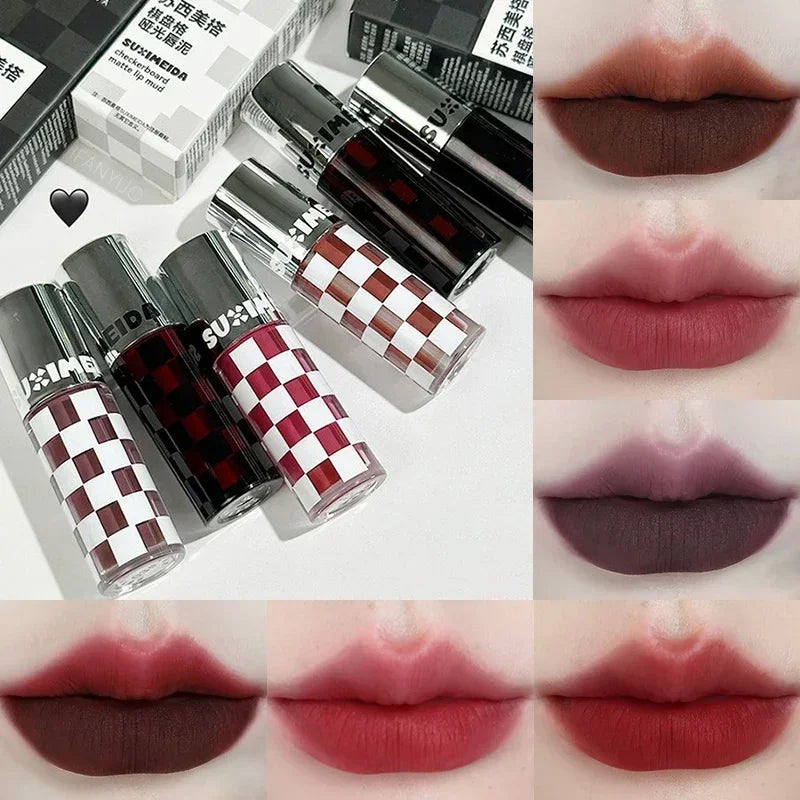 Matte Lipstick Punk Dark Red Lip Gloss Waterproof Lasting Smoky Nude Purple Matte Lipstick Natural Chocolates Lip Tint Makeup