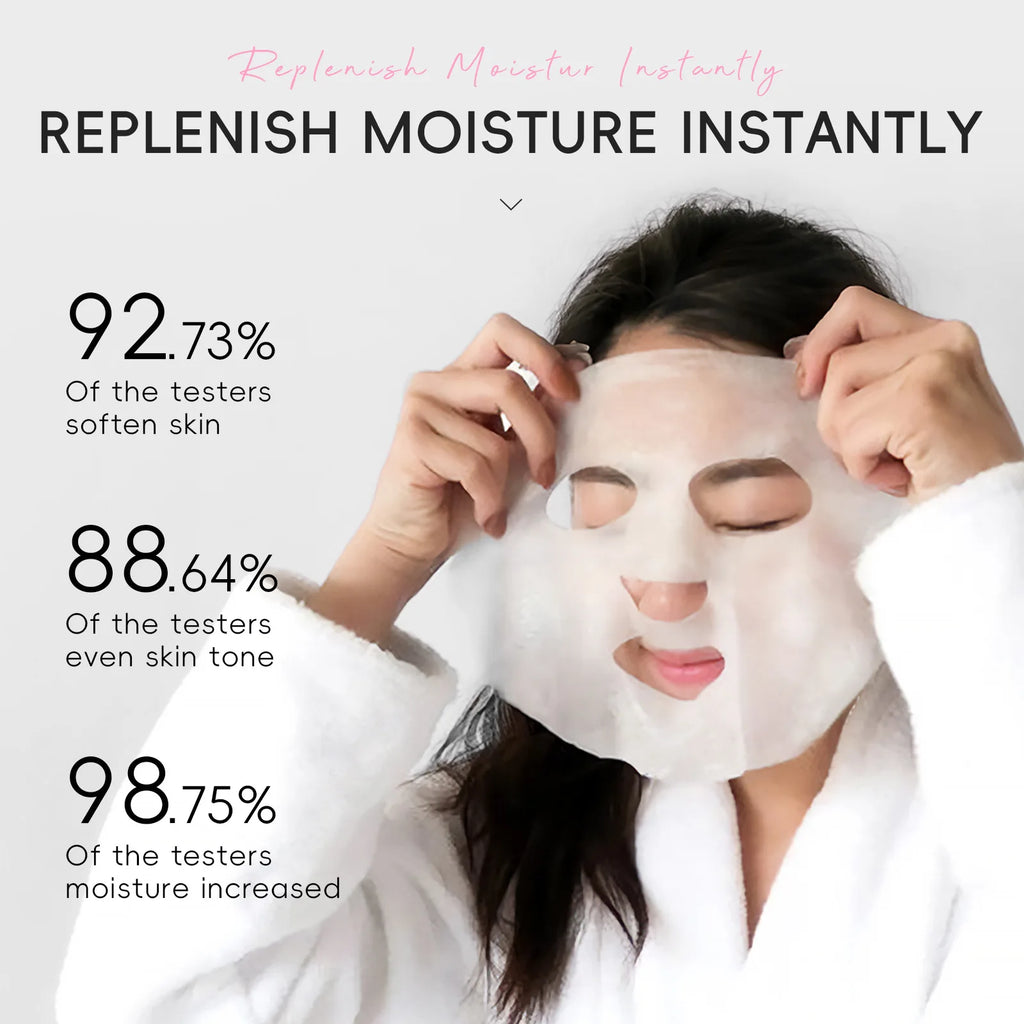 LAIKOU Japan Sakura Moisturizing Face Mask Deep Hydration Brightening Skin Care Facial Sheet Mask for Dry Skin