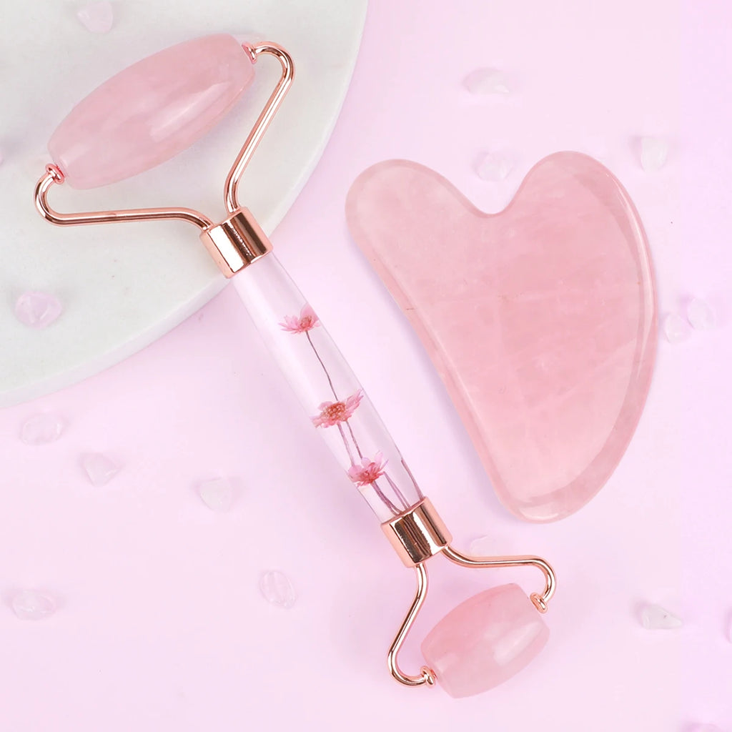 Gua Sha&Jade Roller Set Natural Jade Massager For Face Neck Body Care Beauty Health Skin Care Tools Facial Slim Lift Scraping
