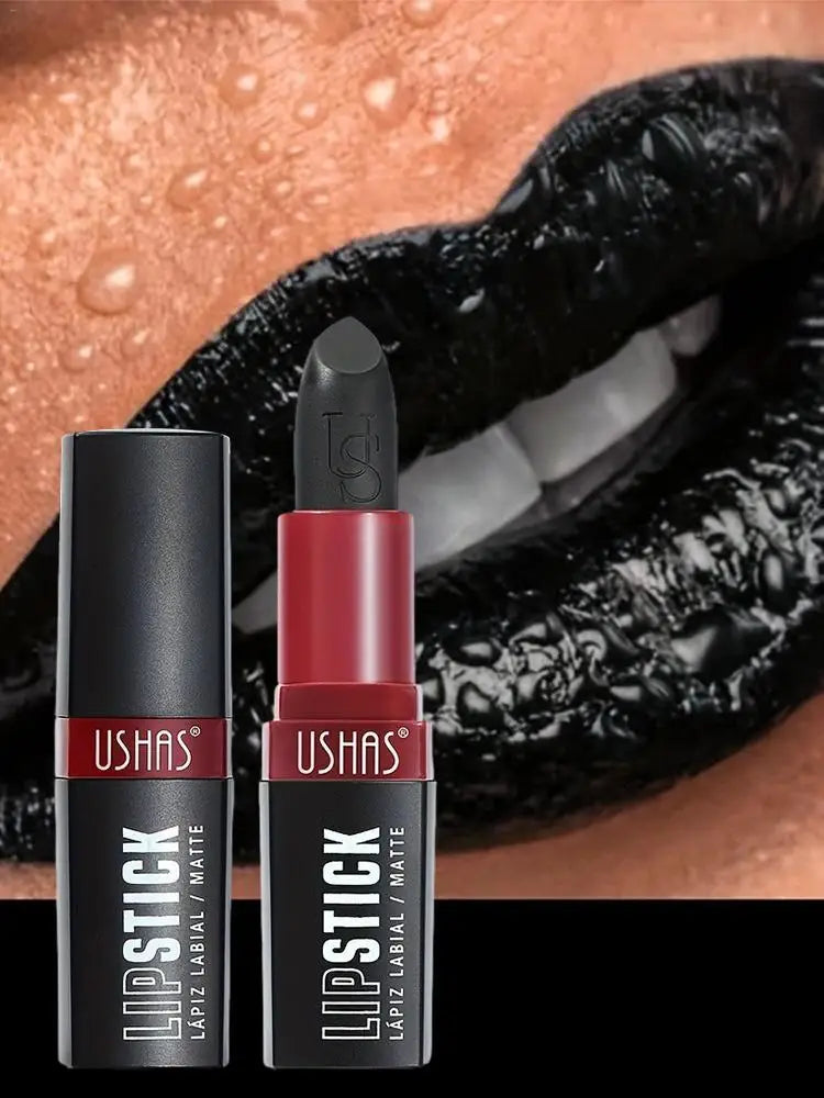 Matte Vampire Black Lipstick Matte Black Lip Stick High Impact Highly Pigmented Velvet Matte Lipstick Retro Dark Purple Lipstick