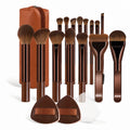 Makeup Brush Set - 18pcs High-Value Multi-Functional - Including 15 Makeup Brushes + 2 Powder Puffs + Makeup Bag - Travel-Friend