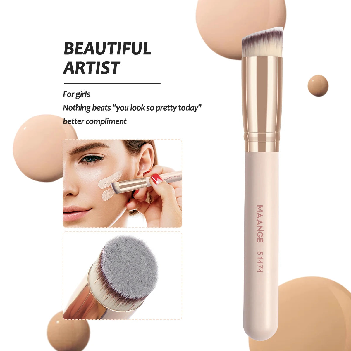 MAANGE 7pcs/set Makeup Brushes for Cosmetic Foundation Powder Concealer Blush Brush Blending Soft Bristles Beauty Tools