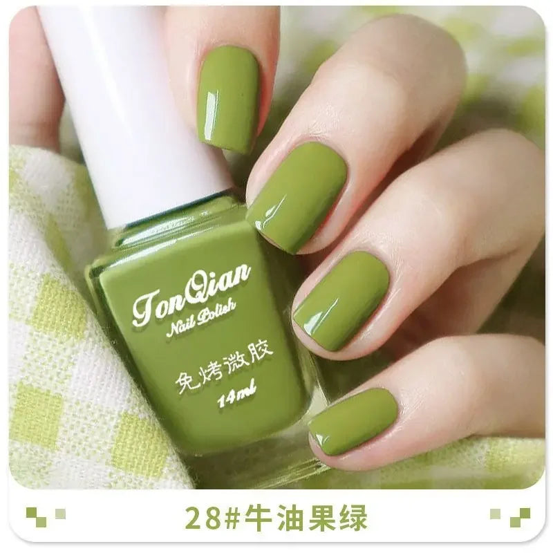 Nail Polish Female Lasting No Bake Can Not Peel Classic Show White Cherry Red Pearl White Transparent Nude Color