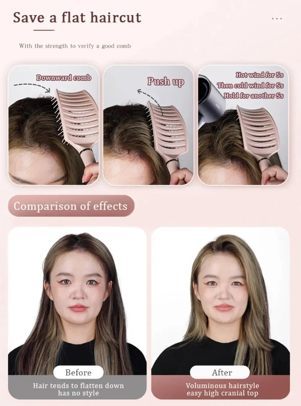 Detangling Hair Brush Hollow Scalp Massage Comb Hairdressing Wide Tooth Hair Comb Wet Curly Massage Brush Barber Styling Tools