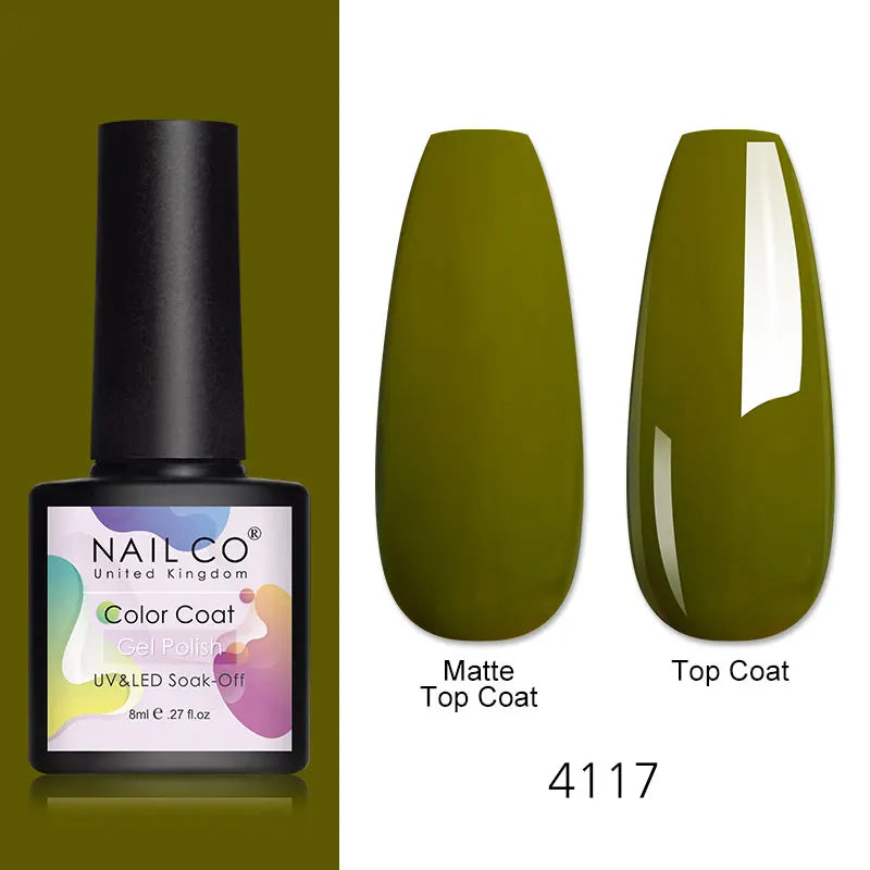 NAILCO 8ml Pink Red Colors Gel Nail Polish Nail Art Varnishes Gel Lacquer Coat LED Nails Manicure Design UV Gel Varnish Soak Off