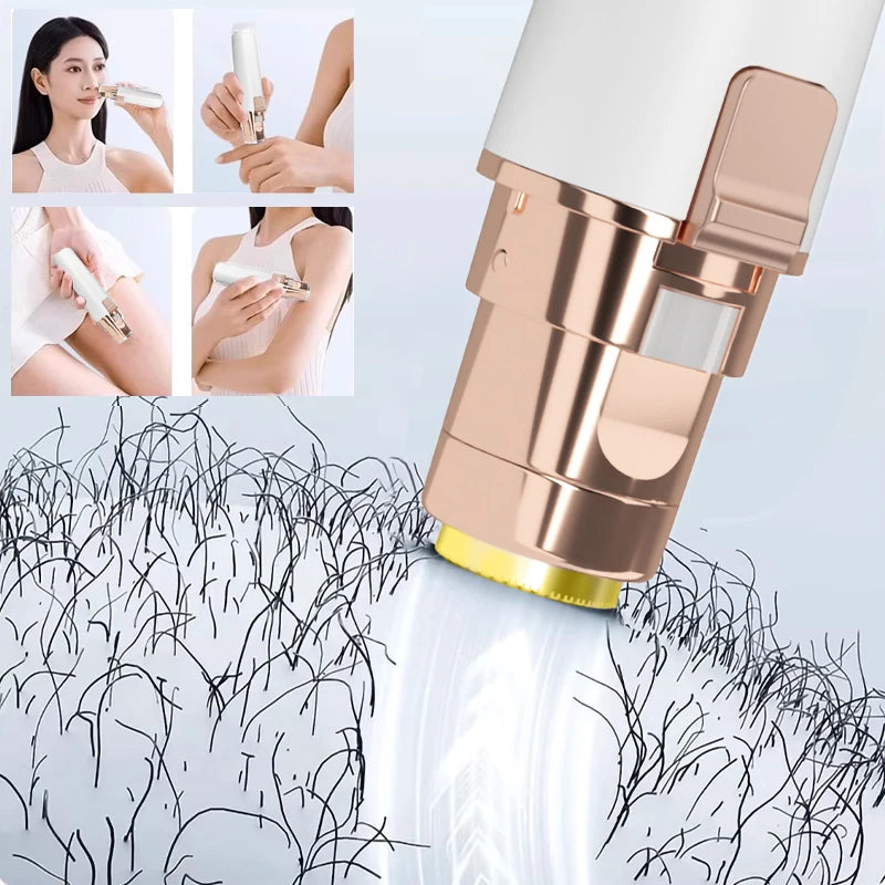 Eyebrow Trimmer, Hair Removal Device, 2 IN 1 Hair Removal Instrument, Mini Razor Painless Hair Remover with Built-in LED Light