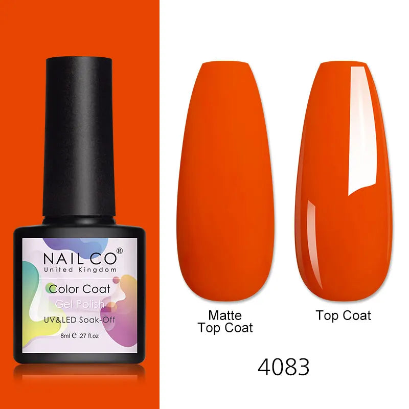 NAILCO 8ml Pink Red Colors Gel Nail Polish Nail Art Varnishes Gel Lacquer Coat LED Nails Manicure Design UV Gel Varnish Soak Off