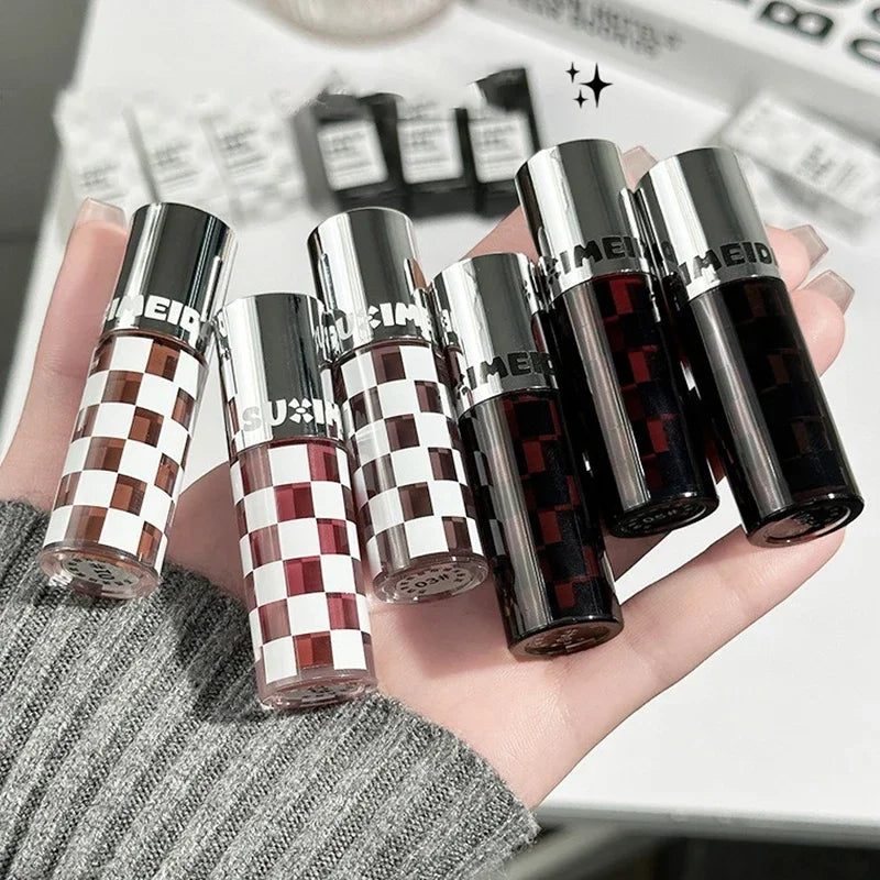 Matte Lipstick Punk Dark Red Lip Gloss Waterproof Lasting Smoky Nude Purple Matte Lipstick Natural Chocolates Lip Tint Makeup