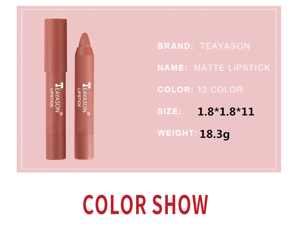 Matte Lipstick Easy Coloring Non-Stick Cup Long-Lasting Comfortable Wear Lip Makeup for Women