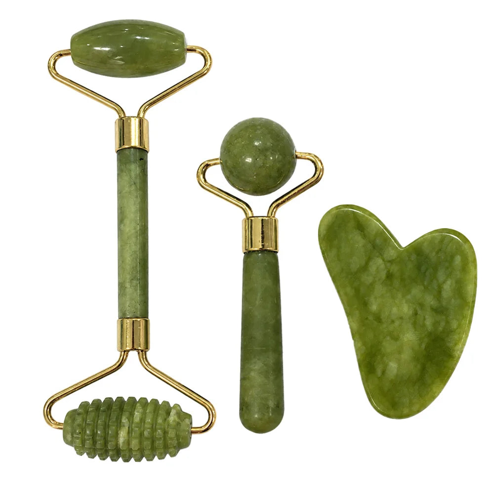 3pcs Gua Sha Jade Stone Gua Sha Massage Tool Guasha Tool For Face and Body Skin Massage Eye Skin Care Tools For SPA Beauty