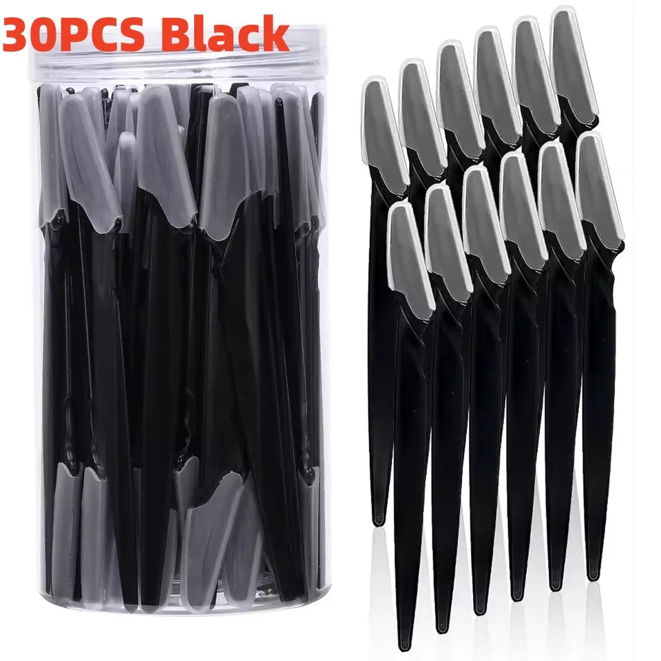 5/10/30/40pcs Eyebrow Razors Kit Facial Eye Brow Trimmer Multifunction Facial Hair Removal Tool with Container Safety Beauty