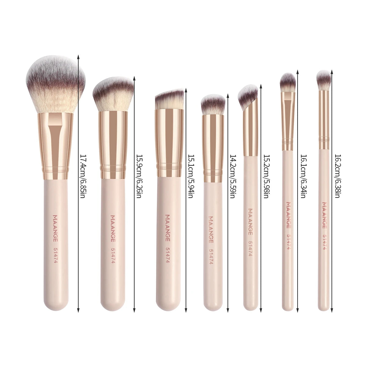 MAANGE 7pcs/set Makeup Brushes for Cosmetic Foundation Powder Concealer Blush Brush Blending Soft Bristles Beauty Tools