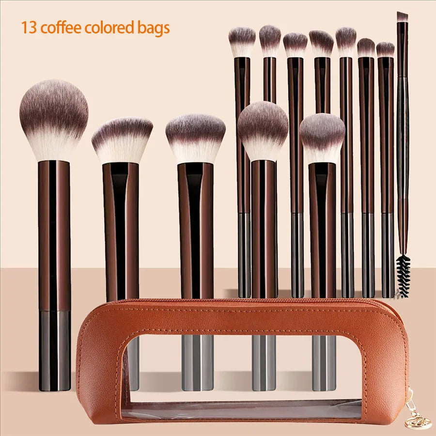 13PCS Makeup Brush Set Foundation Concealer Powder Eyeshadow Blush Brush Kabuki Blending Cosmetic Beauty Tool for Face