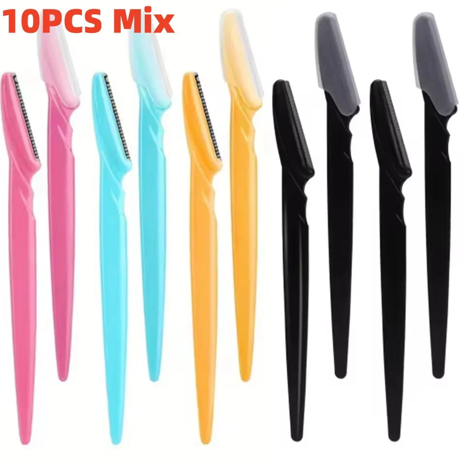5/10/30/40pcs Eyebrow Razors Kit Facial Eye Brow Trimmer Multifunction Facial Hair Removal Tool with Container Safety Beauty