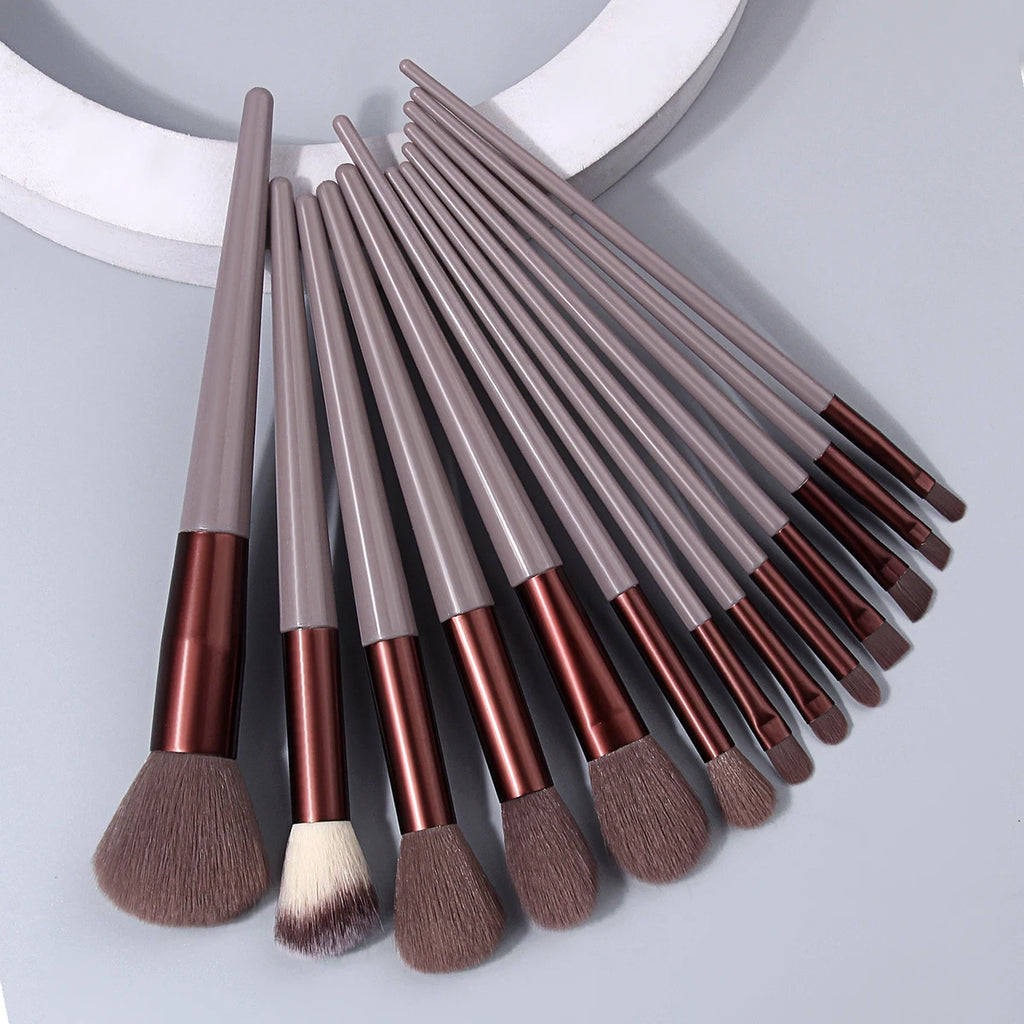 13PCS Professional Makeup Brush Set,for Foundation, Eyeshadow,Concealer&Blush,Complete Cosmetic Tool Kit for Beginners&Daily