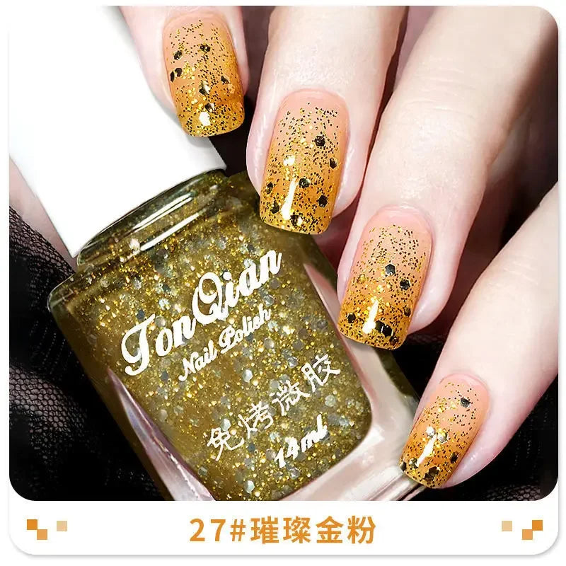 Nail Polish Female Lasting No Bake Can Not Peel Classic Show White Cherry Red Pearl White Transparent Nude Color