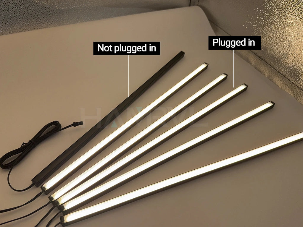 LED Recessed Lighting LED Strip Light for Wood Slat Wall Panel in Parallel with Touch Sensor, Self-Adhesive for Slat Wall Decor
