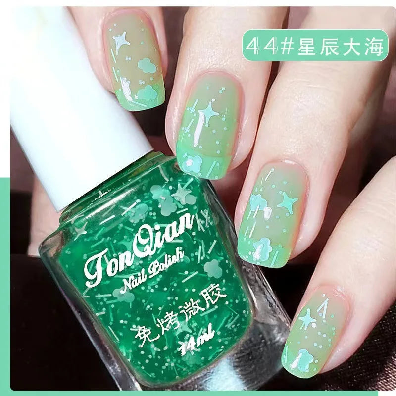 Nail Polish Female Lasting No Bake Can Not Peel Classic Show White Cherry Red Pearl White Transparent Nude Color