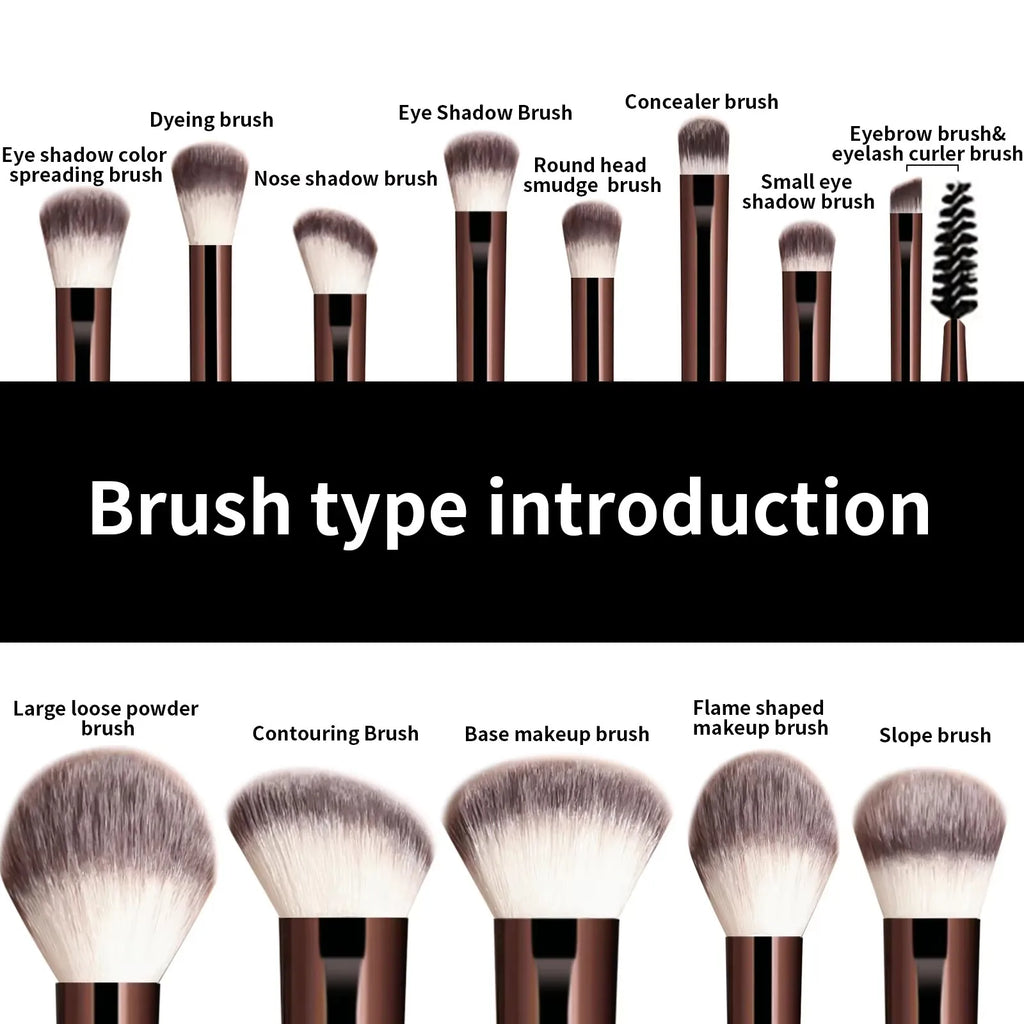 13PCS Makeup Brush Set Foundation Concealer Powder Eyeshadow Blush Brush Kabuki Blending Cosmetic Beauty Tool for Face