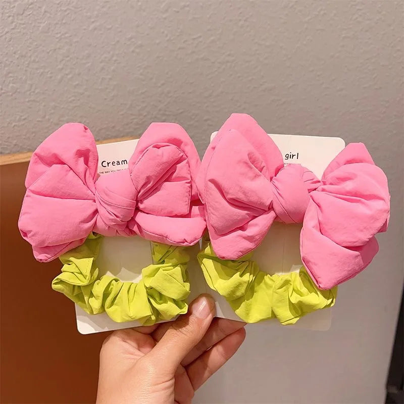 Women's Hair Scrunchies Bow Bells Cute girls Sweet Kawaii Hair Ties Fashionable Dopamine Verstaile Hair Accessories Children