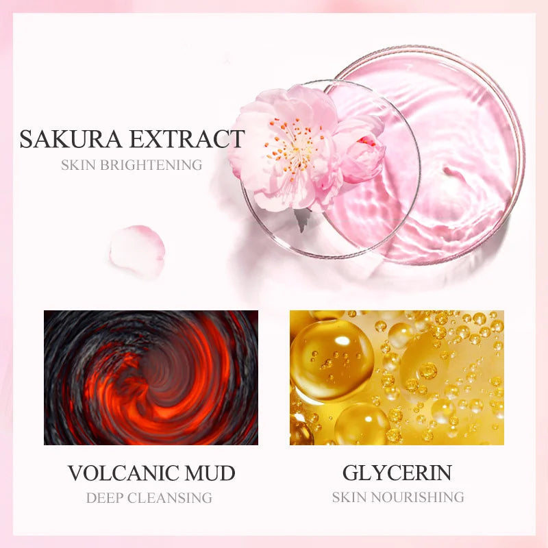 14pc Sakura Mud Face Mask + Sleeping Masks Anti Wrinkle Night Facial Packs Skin Clean Dark Circle Moisturize Anti-Aging Skincare