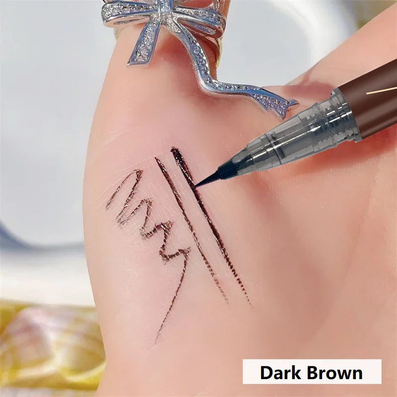 Ultra-fine ultra-fine eyebrow pencil waterproof professional sweat-proof liquid eyeliner Eyebrow dual-purpose durable makeup art