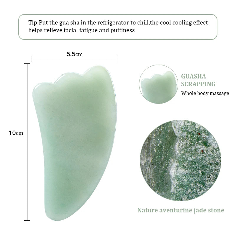 Natural Rose Jade Gua Sha Gouache Scraper Massager for Face Body Facial Skin Lifting Wrinkle Remove Beauty SPA Care Tools