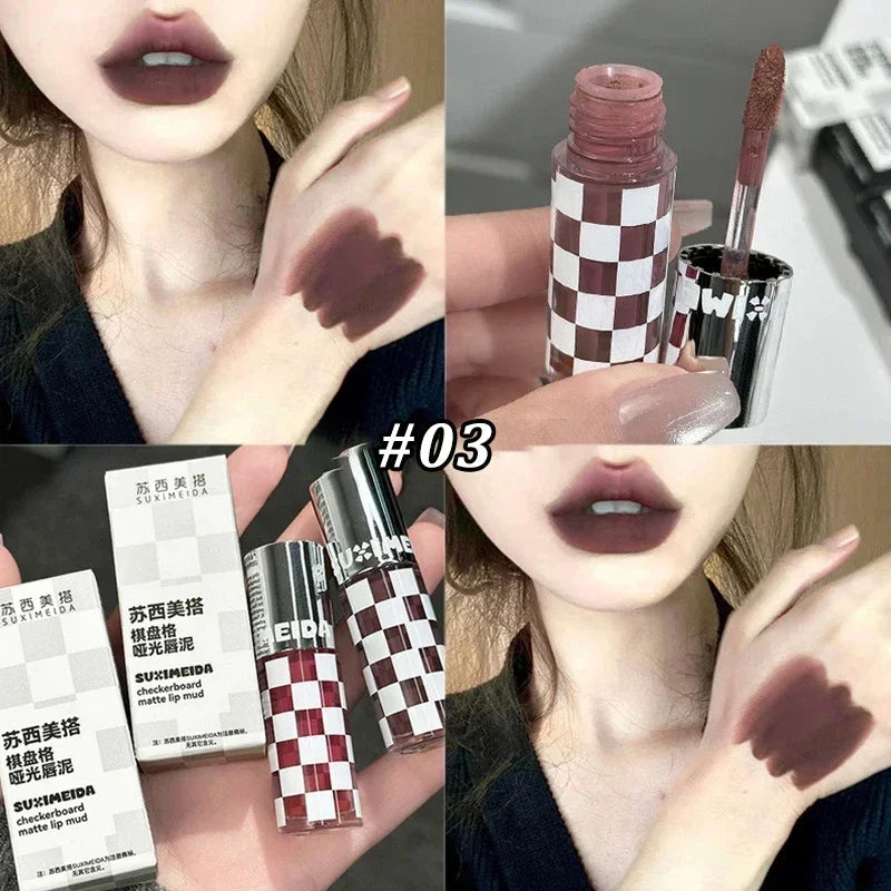 Matte Lipstick Punk Dark Red Lip Gloss Waterproof Lasting Smoky Nude Purple Matte Lipstick Natural Chocolates Lip Tint Makeup