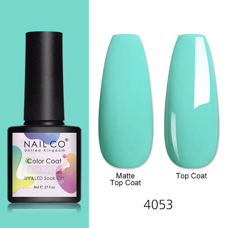 NAILCO 8ml Pink Red Colors Gel Nail Polish Nail Art Varnishes Gel Lacquer Coat LED Nails Manicure Design UV Gel Varnish Soak Off