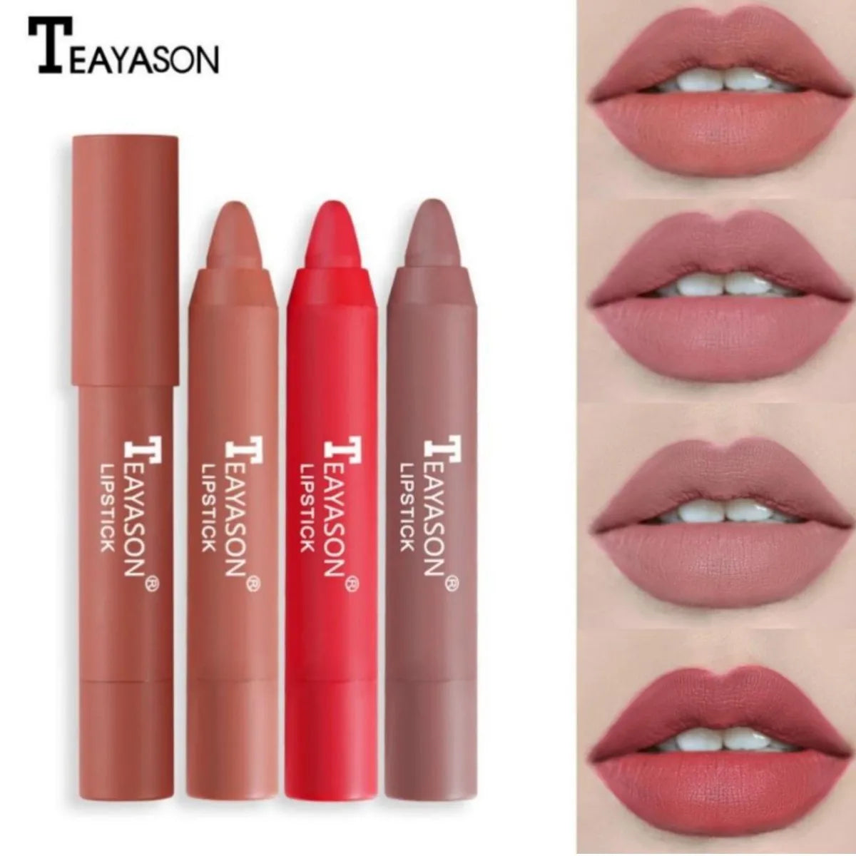 Matte Lipstick Easy Coloring Non-Stick Cup Long-Lasting Comfortable Wear Lip Makeup for Women